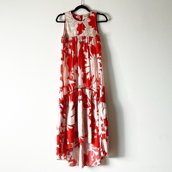 Figue Zaza Embroidered Sleeveless Tiered High-Low Midi Dress - Picture 9 of 14